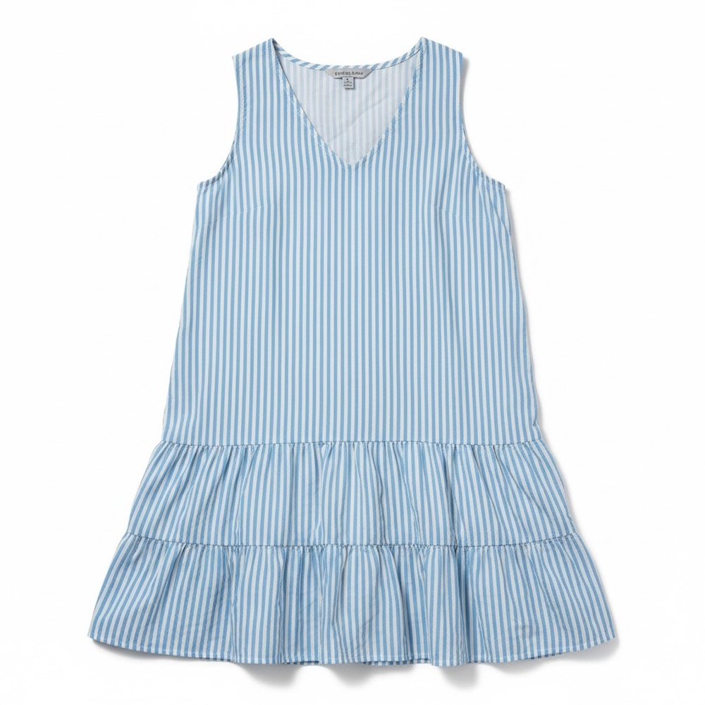 Blue Striped Sleeveless Midi Dress beach la Mer luxe XL